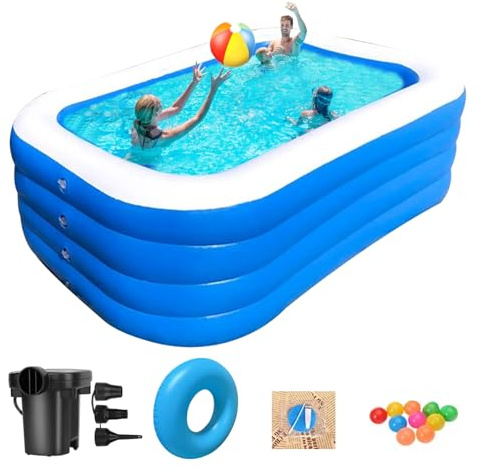 Schwimmbad GooMood Aufblasbarer Pool, 180,3 x 129,5 x 71,1 cm, aufblasbarer Pool, Kinder-Familienpool für Sommer-Wasserparty, BPA-freier oberirdischer Blow Up Kiddie GooMood Ball/Sand Pit, Outdoor