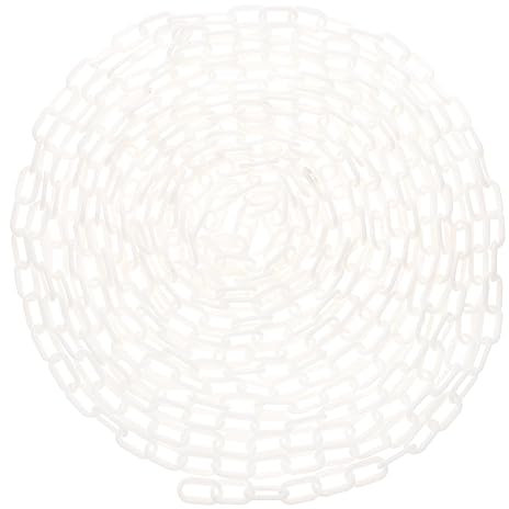 TOPBATHY Verkehrssicherheitsbarrierekette 10m Weiß Kunststoffkette 6mm Für Menschenmengenabsperrung Und Verkehrsleitkette
