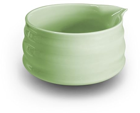 AIYICIII Ceramic Matcha Bowl with Spout 500ml / 17oz, Japanese Chawan for Whisking & Pouring, Handmade Matcha Tea Bowl for Green Tea Ceremony & Daily Use (Matcha Green)