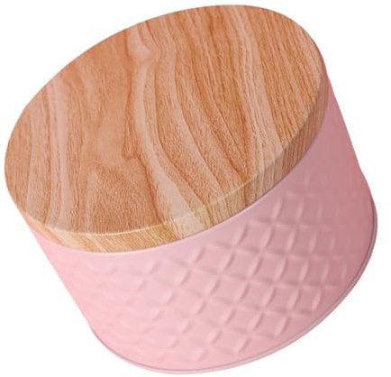 HAPINARY Scatola in Ferro Rosa Per Dolci Con Coperchio Effetto Legno Contenitore Per Biscotti Caramelle e Snack Scatola Regalo Stabile e Decorativa Per Cucina e Ragazzo Ragazza