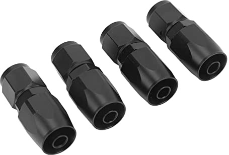 Brrnoo Raccords de Tuyau de Connexion Rapide, Adaptateur de Tuyau de Pivotant AN6 0 Degrés Adaptateur de la Voiture Black 4PC