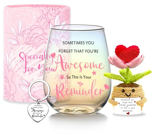 Birthday Gifts for Women Best Friends Gift Drinking Wine Glasses Friendship,Christmas,Get Well Soon,Thank You Gifts for Women Inspirational,Congratulations,Leaving Present for Friends,Colleagues,Mum