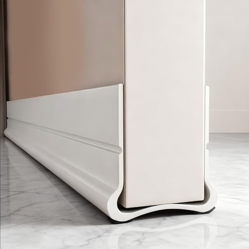 CAIEJSAEN 93cm ürdichtung Zugluftstopper für Türen Silikon Türdichtung Dichtung Selbstklebend Dichtung Dusche Glastür Transparentes U-Profil ideal auch als Schallschutz Kälteschutz (Weiß)
