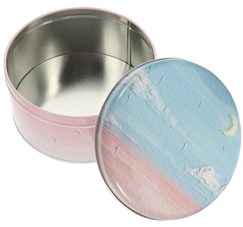 MUELODSIC Scatola per Biscotti in Latta Decorativa, Contenitore Piccolo per Caramelle e Dolci, Barattolo Multiuso per Confezioni Regalo e Feste, Design Creativo per Natale e Compleanni