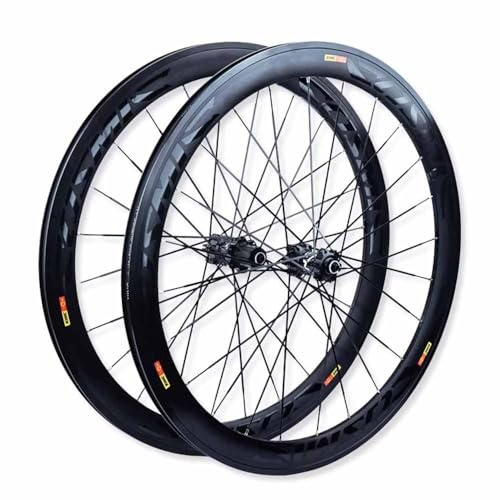 Landsvägscykel Hjulset 700C Skivbroms Fram Bakhjul 50mm Aluminiumlegering Dubbelväggfälg, 100/135mm QR, 7/8/9/10/11/12Speed ​​Cassette, Presta Ventiler, Tätat Lager
