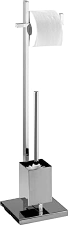 WENKO Combiné WC Quadro Porte-brosse WC, tube carré Chromé