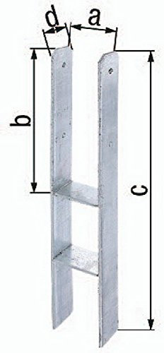 H-Pfostenträger ETA-10/0210 101x300x600x60mm Stahl roh feuerZN