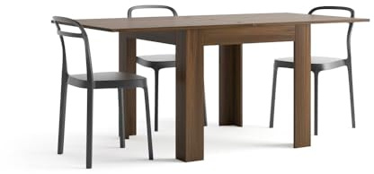 Mobili Fiver, Square extendable dining table, 90x(180) x90 cm, Eldorado, Canaletto Canaletto Walnut, Made In Italy