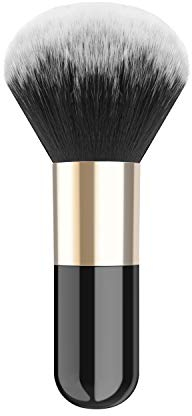 Luxspire Large Loose Powder Brush, Flat Kabuki Brush, Soft Face Mineral Powder Foundation Brush Blush Brush for Blending Makeup Highlighting, Black