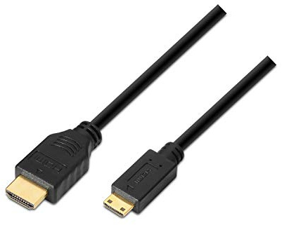 AISENS A119-0114 - Cable a Mini HDMI Alta Velocidad (HEC, 1.8 m, compatibilidad 3D y Ethernet, Apto para Full HD/Ultra HD/HD ready/3D/1080p/2160p) Color Negro