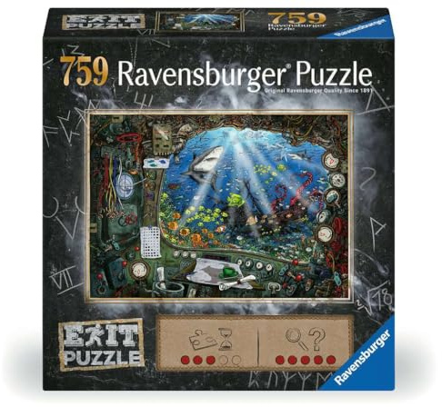 Ravensburger EXIT Puzzle Im U-Boot - 759 Teile Escape Puzzle für Erwachsene | 759 Teile Escape Room Puzzle, Erwachsenenpuzzle, Geschenk für Rätsel-Fans, Für Einsteiger und Fortgeschrittene