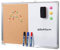 DOEWORKS Tableau Mixte 60 x 45cm Tableau Blanc Magnétique & Tableau en Liège, Double Face Tableaux d'affichage Mural pour Maison Bureau École