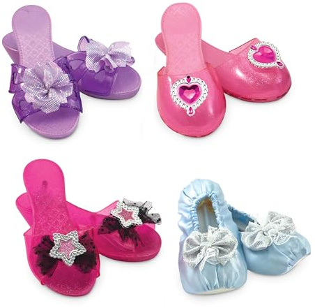 Melissa & Doug Dress-Up Shoes Set for Kids (4 Pairs) – Step In Style! High-Heeled Role Play Shoes – Pretend Play Costume Accessories for Toddlers & Preschool Ages 3+