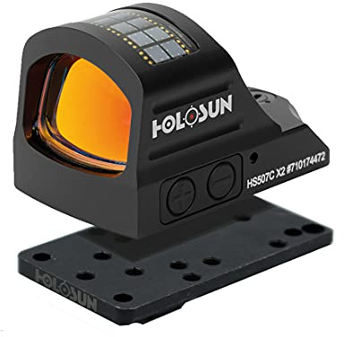 Holosun HS507C Offenes Reflex Rotpunktvisier + inkludierter HS-SMP-Glock Adapterplatte für Glock-Pistolen - 70143966