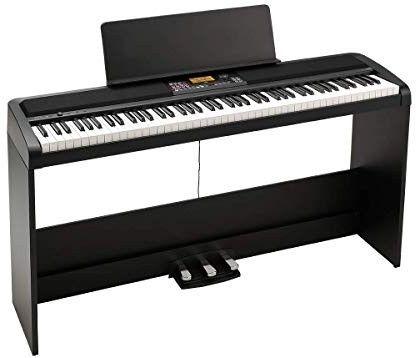KORG Digitalpiano XE20SP, Digitalpiano mit Ständer Notenpult und 3er Pedaleinheit, Digital Ensemble Piano, Keyboard mit 88 anschlagdynamischen Tasten, schwarz