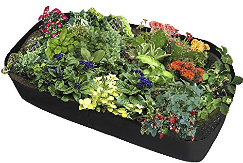Blanketswarm Hochbeet aus Stoff, rechteckig, atmungsaktiv, Pflanzbehälter, Pflanztasche, Übertopf für Blumen, Gemüse, Hochbeet, 90 cm (L) x 180 cm (B)