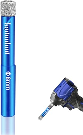 Punte Diamantate Gres Porcellana 8mm Punte Diamantate per Trapano, Gres, Piastrelle, Vetro, Ceramica, Pietra, Porcellana, Smerigliatrici Angolari