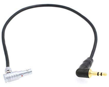 HangTon Audio Input Cable for ARRI Alexa Mini Z CAM E2 V-Raptor Camera Right Angle 3.5mm 1/8'' TRS to 00B 5 Pin 30cm