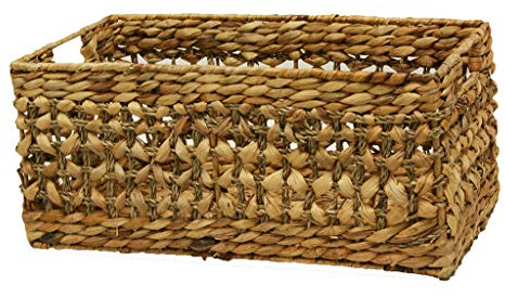 MIMBRE NATURAL Cesto De Agua De Jacinto Canasto Grande Hecho De Enea Trenzada Decoración Y Almacenaje Rústico Boho 45x26x20