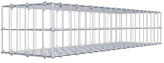 GABIONA Panier à pierre carré - Dimensions des mailles : 5 x 10 cm - Profondeur : 30 cm - Gabion : 100 x 20 x 30 cm (L x H x P) - Anneau en C