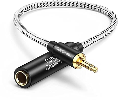 CableCreation 3,5 mm auf 6,35 mm Kopfhöreradapter 1FT, TRS 6,35 (1/4 Zoll) Buchse auf 3,5 (1/8 Zoll) Stereokabel für Verstärker, Gitarre, Kopfhörer, Heimkinogeräte, Laptop, Telefon