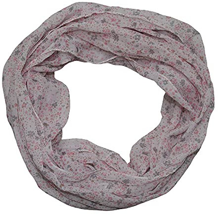 beybey leichtes Seidentuch für die elegante Dame mit wunderschönen Blumen Damen Seide Loop Schal (rosa)