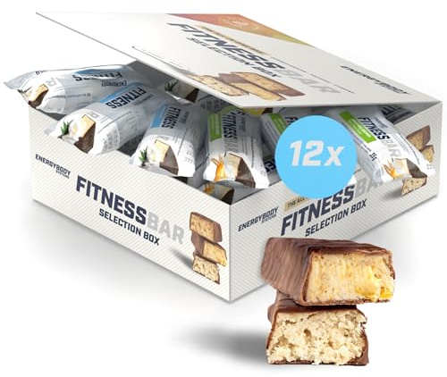 Energybody Fitness Bar Mix Box 12x35g, Geschenk für Sportler | Fitnessriegel, Energieriegel mit Proteinen, energiespendender Kohlenhydrat Riegel