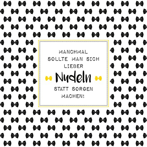 20 Servietten Lieber Nudeln statt Sorgen | Spruch | Text | Gäste | Geburtstag | Tischdeko 33x33cm