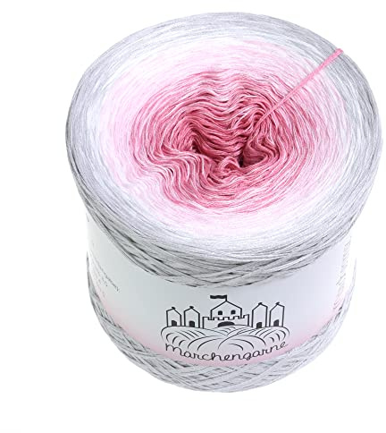 Bobbel 300g 4Fach (Rosenwölkchen - Hellgrau außen)