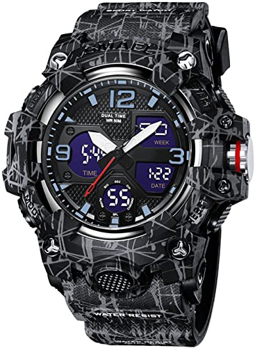 findtime Militär Uhren Herren Digitaluhr 50M wasserdichte Sportuhr Outdoor Tactical Herrenuhr mit Beleuchtung Wecker Kalender Stoßfest Stoppuhr für Männer Jungen Groß