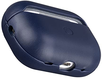 Maogoam Echt Leder Hülle für AirPods Pro 2 (2. Gen 2022-2024), Hochwertige Leder Schutzhülle Case, Kristallgeölte Rindernarbenlede, Robuste Hartschale & Patina Oberfläche, Blau