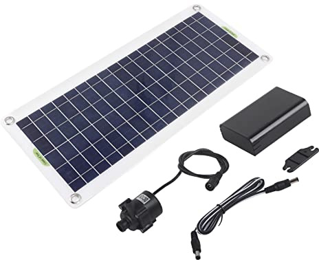 Solarwasserpumpen-Kit, 30 W Polysilizium, Sonnenbetriebenes Solarpanel-Brunnenpumpen-Kit, Garten-Hydroponik-Brunnen-Teich-Utensilien