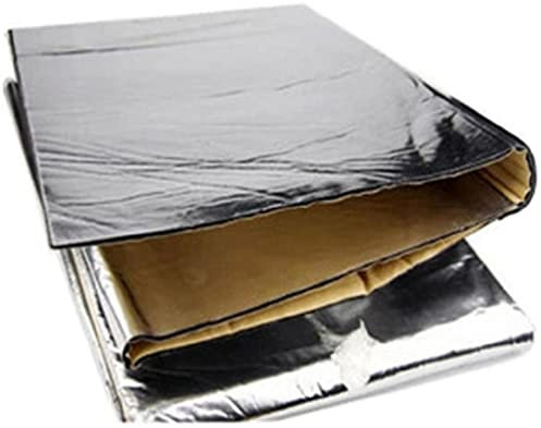 Tapis d'insonorisation pour voiture - Isolation phonique - Capot de moteur - Pare-feu - Garde au chaud - En mousse d'aluminium - Autocollants autocollants - Accessoires autocollants