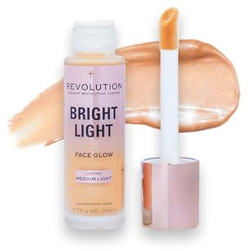 Revolution Bright Light Face Glow, Tinta Illuminante per la Pelle, Finitura Radiante, Luminosità Lustre Medium Light