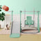 JOROBURO Tobogán 4 en 1 para niños, tobogán con canasta de baloncesto, parque infantil interior y exterior, juego de juego de escalada para tobogán independiente (verde), JOROBURO16