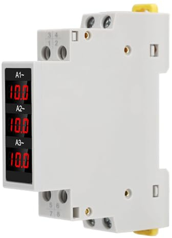 3-Phasen-DIN-Schienen-Voltmeter, Leistungsmesser, LED-Anzeige, AC80–500 V, 100 A, Amperemeter, Voltmeter, Amperemeter, Spannungs-Ampere-Messgerät
