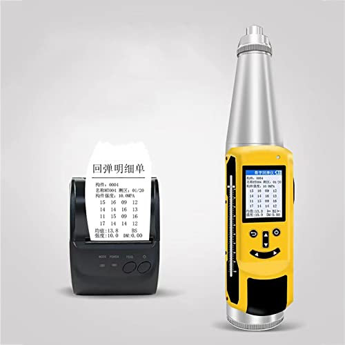 Détecteur De Résistance du Béton, Marteau À Rebond De Béton À Affichage Numérique, Plage De Test : 1450,38 Psi-8702,26 Psi (10-60 Mpa) avec Imprimante sans Fil, Prise en Charge De L'exportation