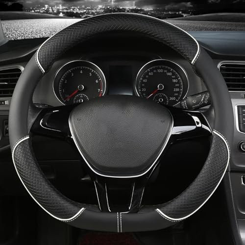 FENVY Auto Lenkradbezug,für Jeep Compass/Renegade 2017-2022,Anti Rutsch Atmungsaktiver Lenkrad Abdeckung,Autozubehör Innenraum,C-White-Type D