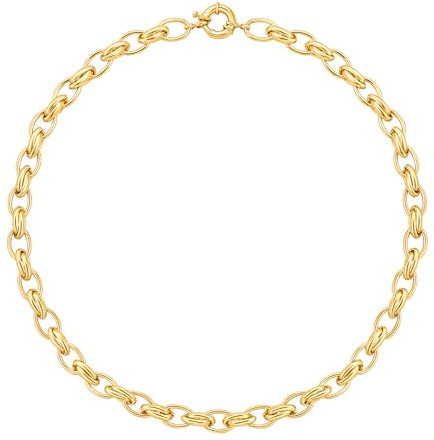 Aobei Pearl 18K Gold Chunky Chain Choker Halskette Open Oval Link Chian Halskette für Frauen Minimalistische Schicht Schmuck