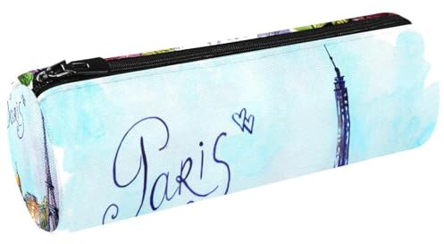 VAPOKF Trousse à crayons en toile avec motif Tour Eiffel de Paris - Pour ranger des stylos, des pièces de monnaie, des cosmétiques, des cosmétiques, des articles de papeterie, l'école, le bureau,