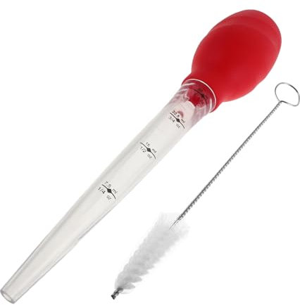 LALADEFIEE Siringa per Tacchino in Silicone Pipetta Lunga Bacchetta per Arrostire Pennello per Pulizia Accessori per Friggitrice ad Aria Utensile da Cucina