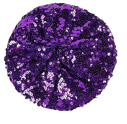 Generisch Damen Glitzer Hut Pailletten Beret Hat Glitzer Hut Damen Leicht Elastisch Party Modeschau Fotografie Musik Feste Sparkly Sequins Silberne Pailletten Baskenmütze