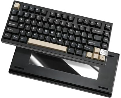YUNZII AL75 PRO Tastiera da gioco wireless al 75%, BT/2.4G/Tastiera meccanica in alluminio cablata con copritasti PBT, guarnizione montata a caldo RGB personalizzata per Mac/Win (nero, Gateron Zero)