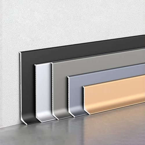 Raouoae Plinthe en Aluminium 125 Cm * 4 Pièces avec Baguettes Laminées pour Transitions Parfaites Entre Les Murs Et Le Sol Idéal pour La Maison Et Le Bureau(Rose Gold,Height: 10cm)