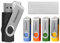 Intenso Basic Line 5X 16 GB USB-Sticks USB 2.0 mit praktischen Beschriftungsetiketten, Gelb, Grün, Schwarz, Blau + Orange, mit silbernem Metallbügel, 5er Pack