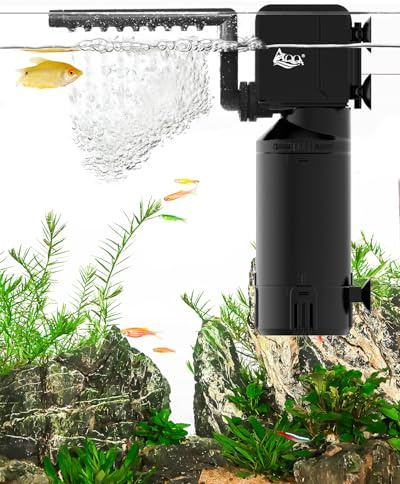 AQQA Aquarium Filter, 1000L/h Starke Strömung Aquarium Filterpumpe, 18W Leise Filter Aquarium für 150-300L Aquarium