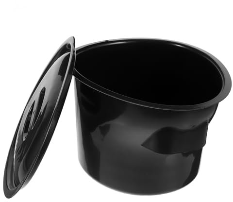 EXQUIMEUBLE Pot De Chambre Avec Couvercle En Plastique Solide Noir, Urinoir Portable Pour Patients Et Personnes Âgées, Toilettes à Chaise Hygiéniques Pour Usage à Domicile