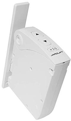 jarolift Elektrischer Rolladen Gurtwickler Aufputz JAROMAT Eco AP 15/5, für Gurtbreite 15 mm, max. Zugkraft 18 kg, bis 6 m² Rollladenfläche, mit Zeitschaltuhr & Netzteil und Hinderniserkennung