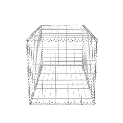Galvanised Steel Gabion Basket, Retaining Wall, 100x50x50 Cm, Mesh 10x5 Cm, Rock Fill, Easy Construction. High Load Capacity, Weather Resistant, Eye-Catcher for Garden Projects