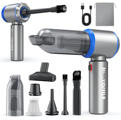 Handheld Vacuum Cleaner, 25000Pa/120W Powerful Mini Car Vacuum Cleaner, 9000mAh Rechargeable Battery, Portable Lightweight Car Hoover, Air Duster Air Blower for Car, Office and Home Deep Cleaning